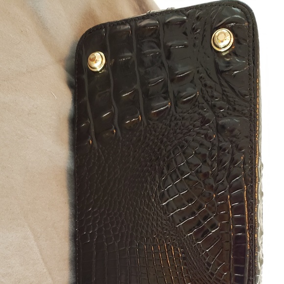 Brahmin Embossed Duxbury Black and Taupe Purse - Picture 5 of 8